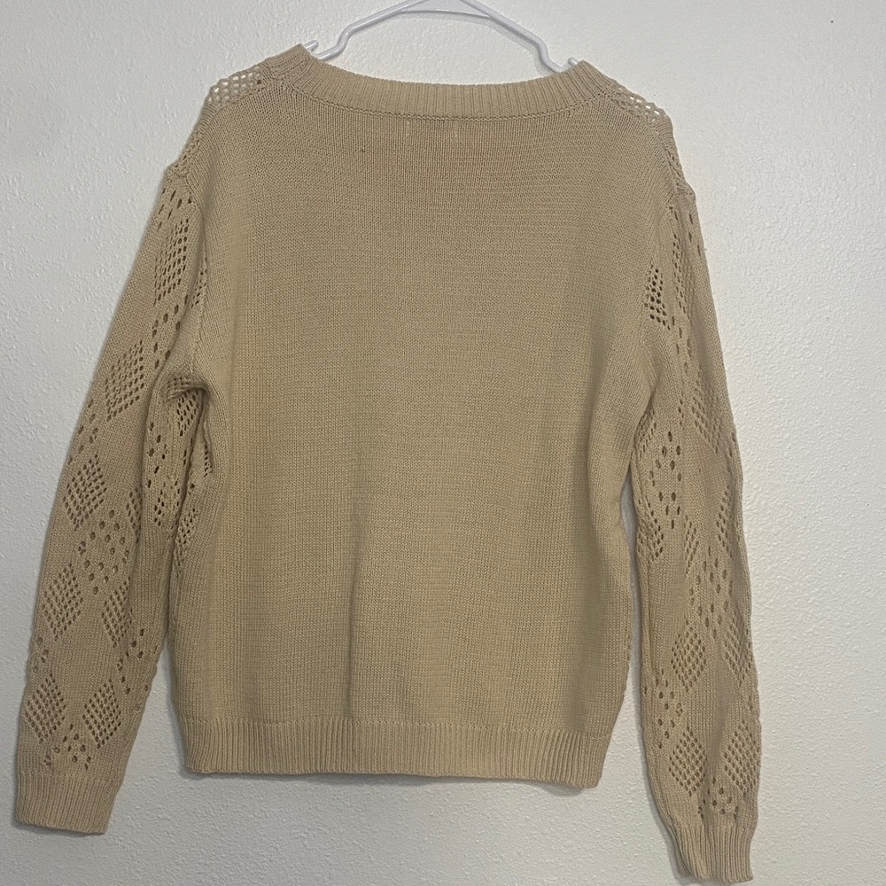 Umgee Beige Diamond Knit Sweater - Picture 5 of 13